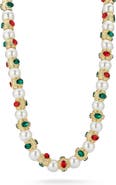 SPHERA MILANO Faux Pearl & Crystal Statement Necklace