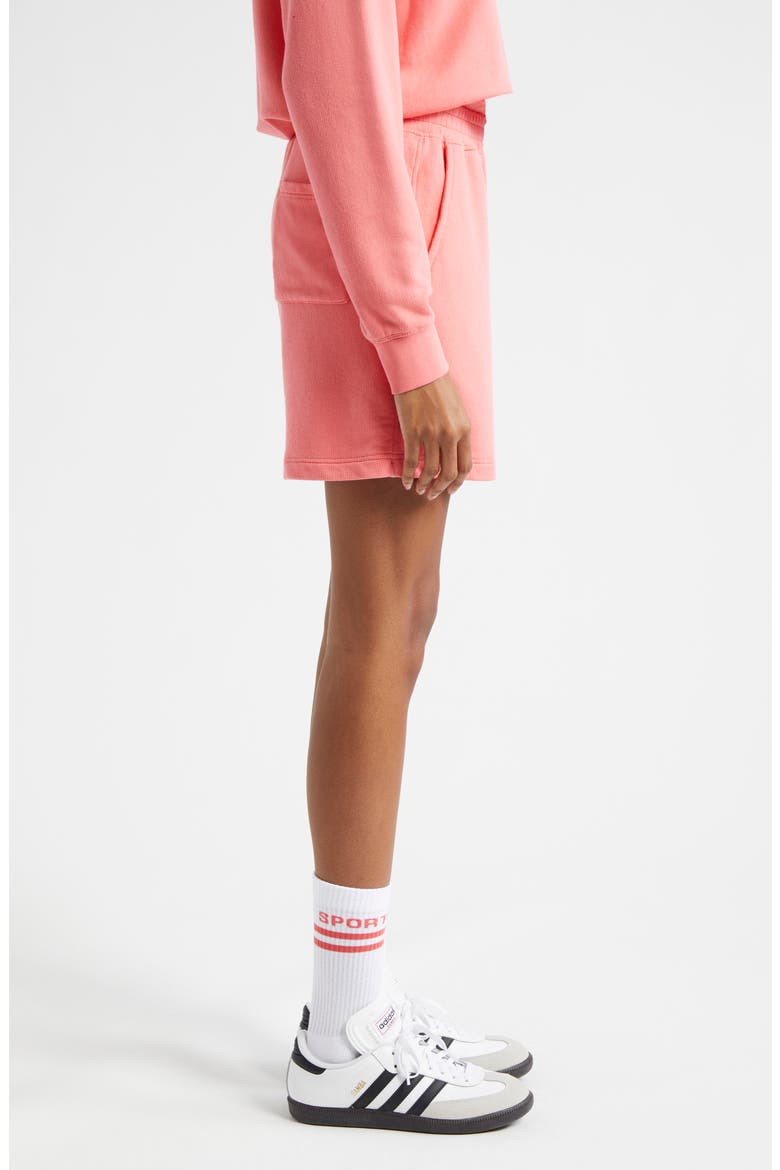 Serif Logo Stretch Organic Cotton Gym Shorts, Alternate, color, COTTON CANDY