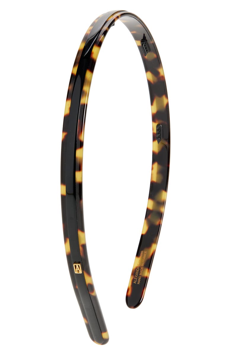 Alexandre de Paris Tortoiseshell Pattern Slim Headband, Main, color, Black/ Tortoise