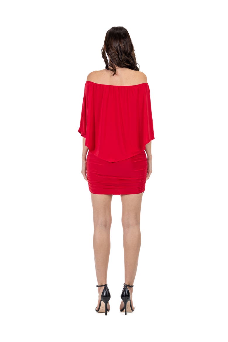 Bodycon Mini Dress Ruffled Sleeve, Alternate, color, Red