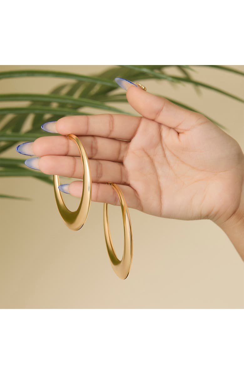 Jessica Simpson Bold Crescent Hoop Earrings, Alternate, color, Gold