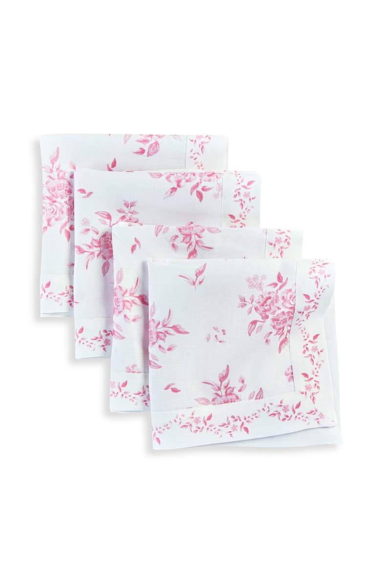 Solino Home Linen Dinner Napkins - Jolie Fleur, 20" x 20", Main, color, 
