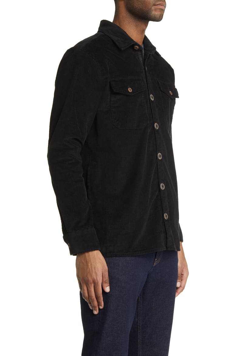 Brushed Corduroy Overshirt, Alternate, color, BLACK