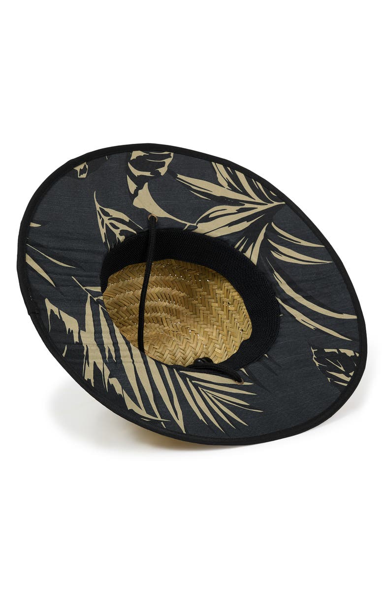 Billabong Tides Print Woven Straw Hat, Alternate, color, Black