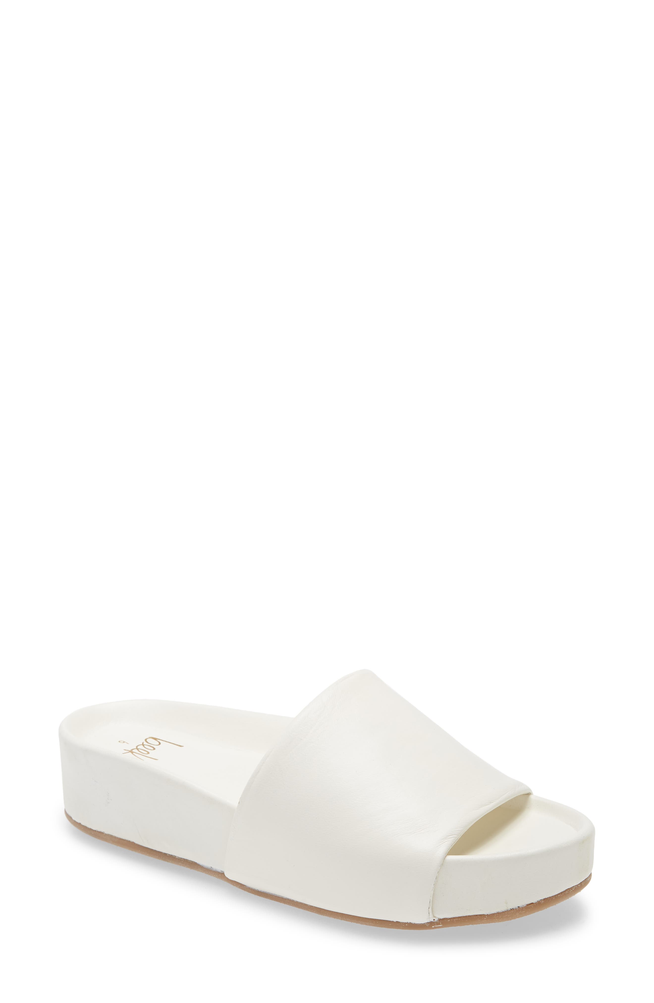 Pelican Platform Slide Sandal, Main, color, WHITE