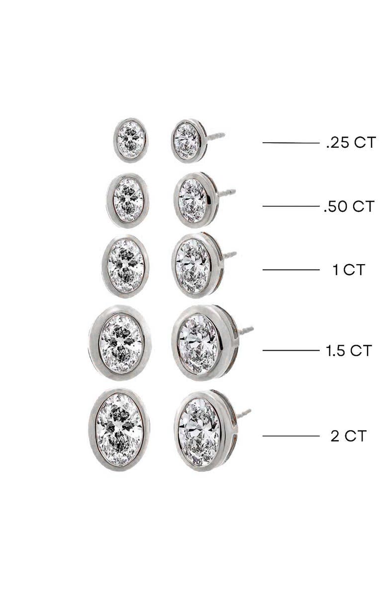 BY ADINA EDEN Lab Grown Diamond Oval Bezel Stud Earring 14K, Alternate, color,