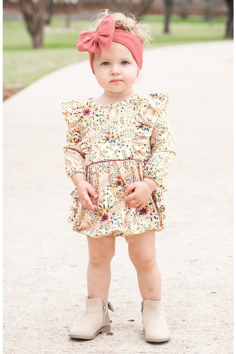 Lace Is More Bubble Romper & Headband Set, Alternate, color, PINK