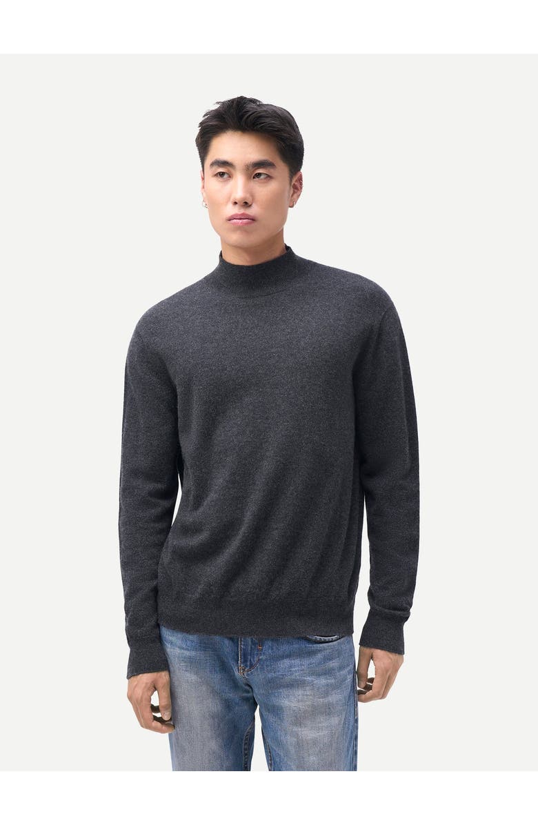 Gobi Cashmere Timeless Mock Neck Cashmere Sweater, Alternate, color, Charcoal