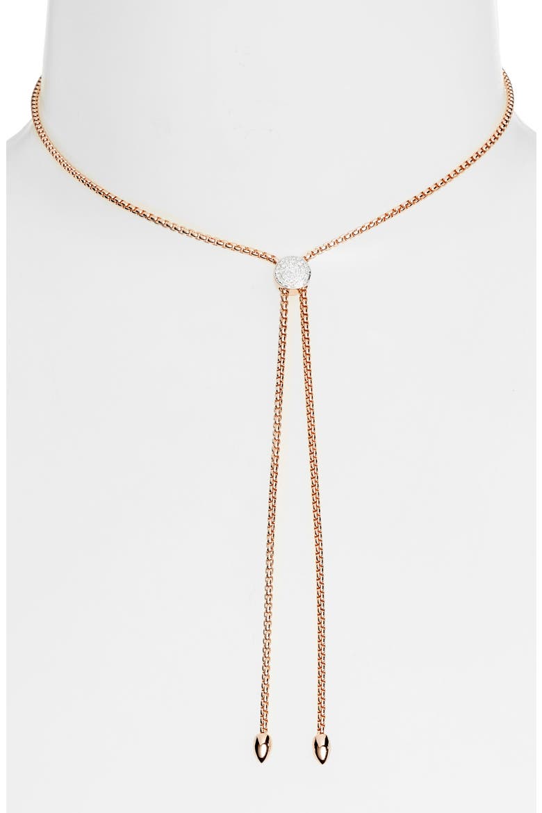 Fiji Diamond Lariat Necklace, Alternate, color, ROSE GOLD