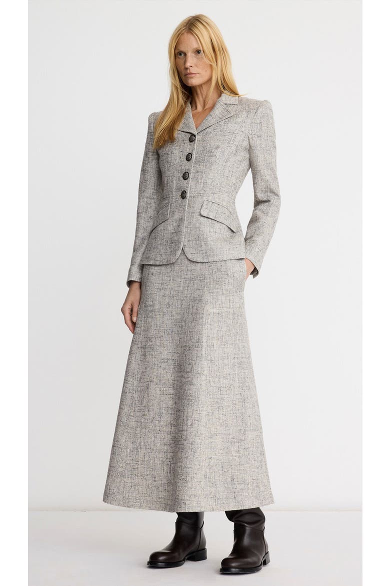 A-line Midi Dress, Alternate, color, Pebble Tweed