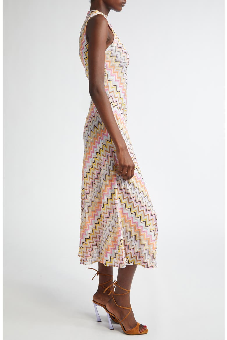 Twist Detail Metallic Raschel Lace Dress, Alternate, color, MULTI PINK ORANGE BEIGE