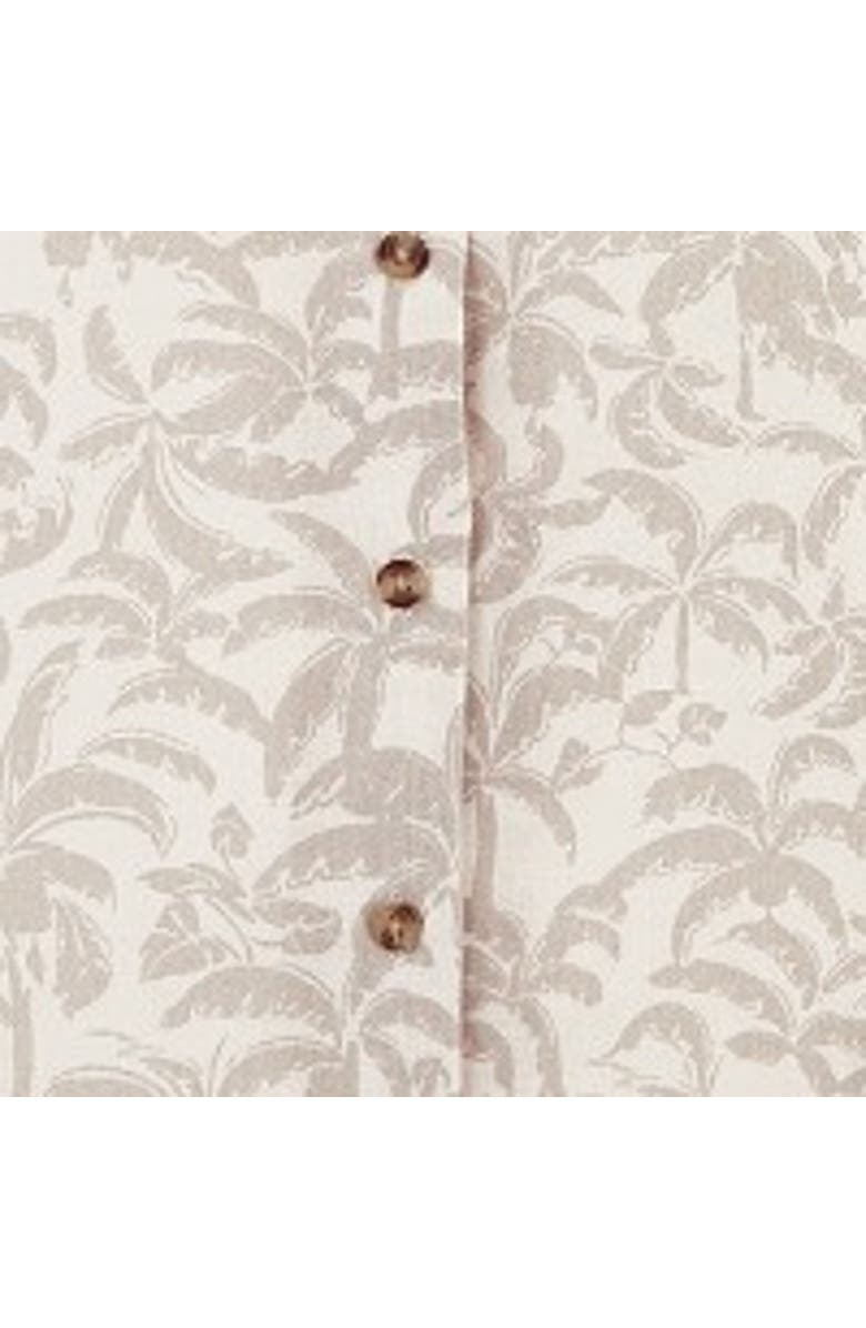 Whistles Palm Print Linen Blend Mini Dress, Alternate, color, Ivory/Multi