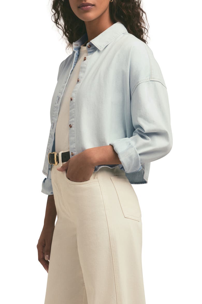 The Ex Boyfriend Crop Denim Shirt, Alternate, color, SIERRA