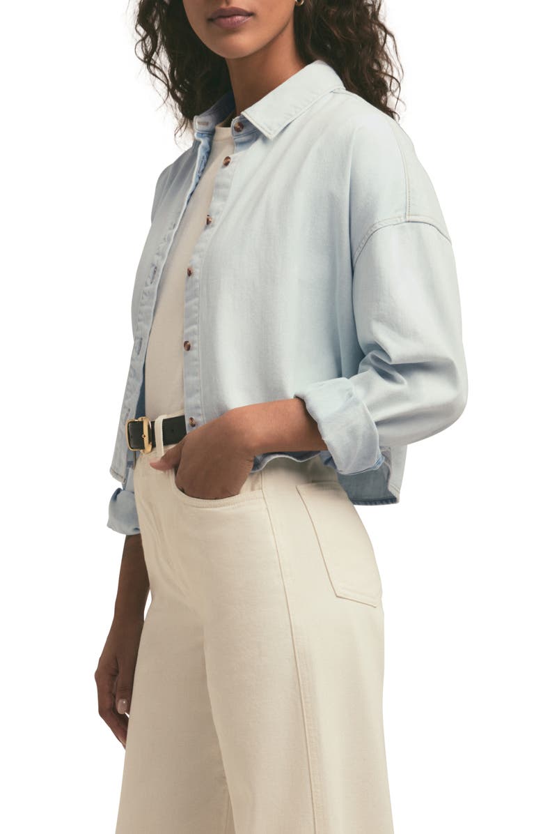 Favorite Daughter The Ex Boyfriend Crop Denim Shirt, Alternate, color, Sierra