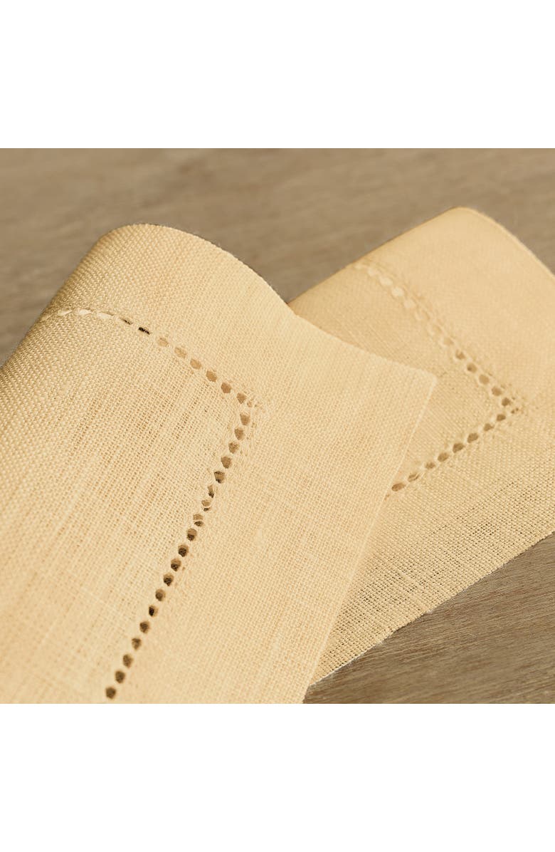 Solino Home Linen Cocktail Napkins - Classic Hemstitch, 6" x 6", Alternate, color, Beige