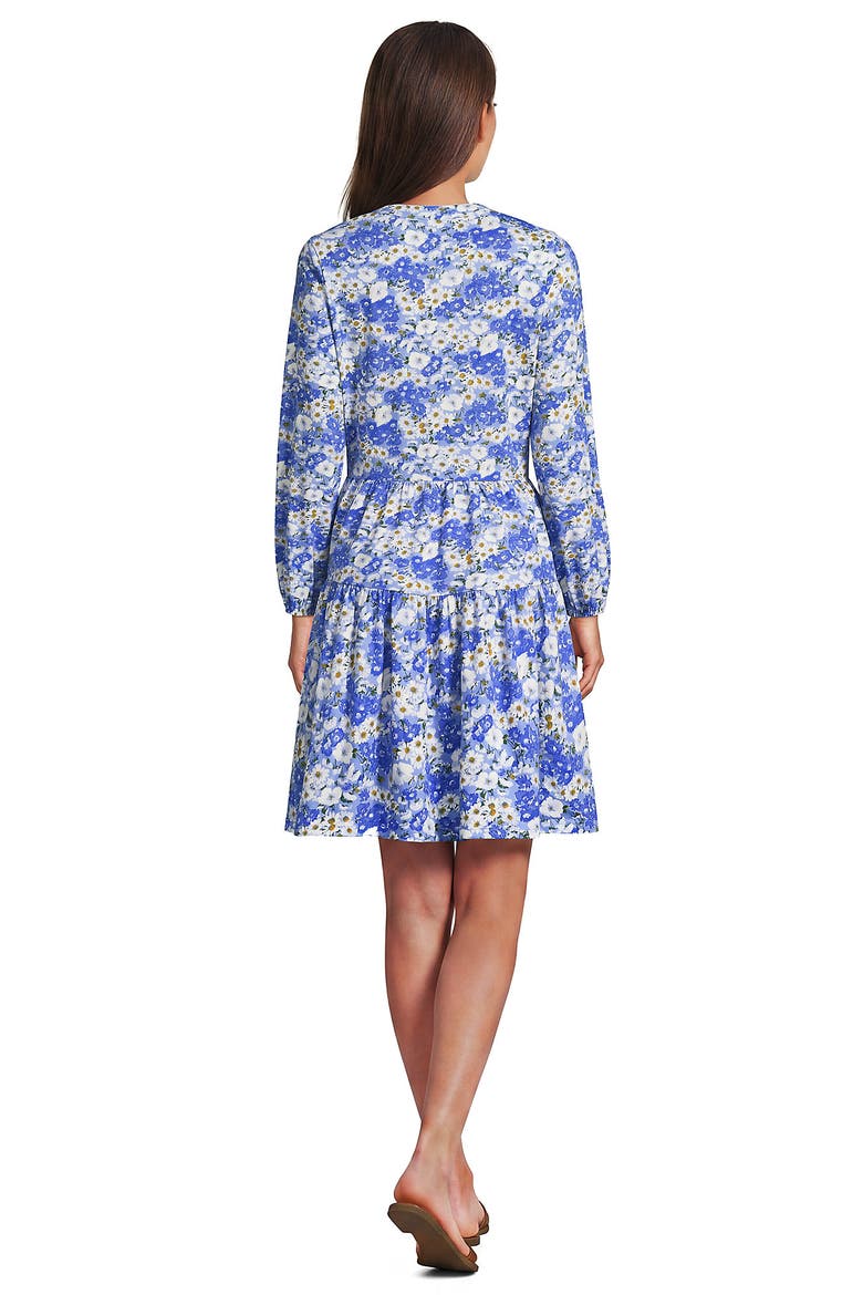 Cotton Jersey Tiered Mini Dress, Alternate, color, Clear Blue/Ivory Flower Patch