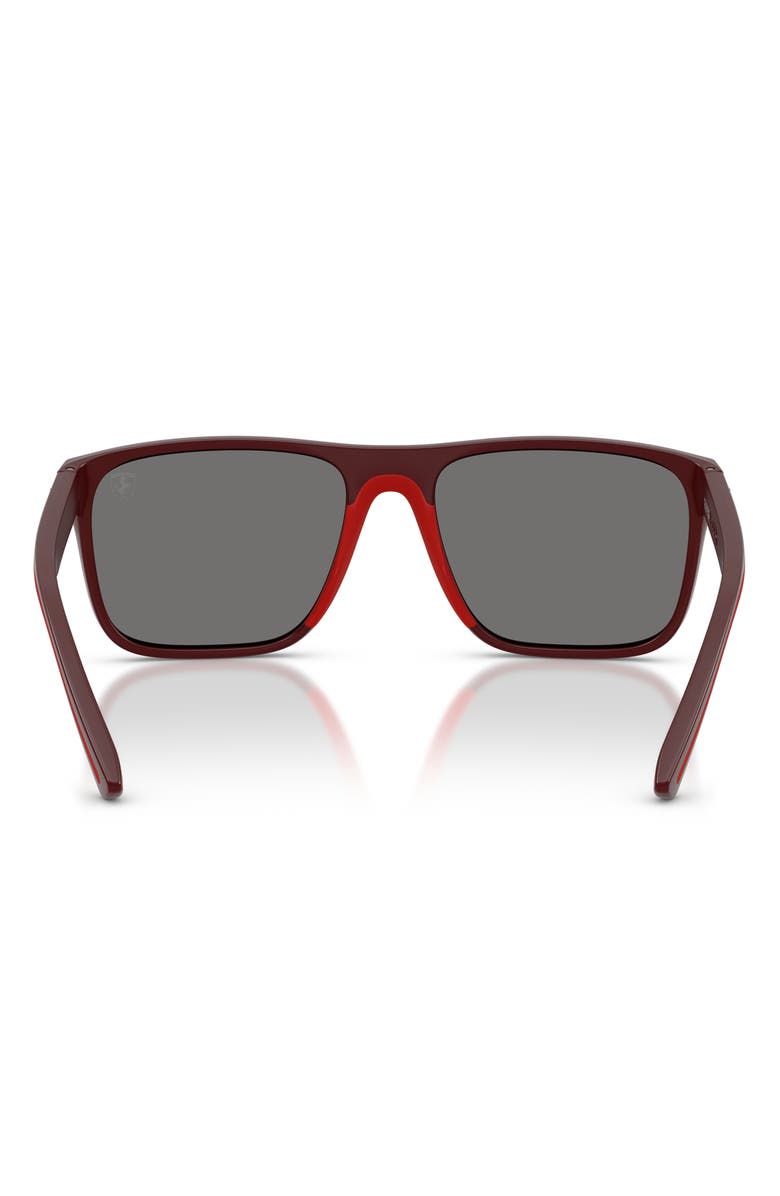 Scuderia Ferrari 59mm Polarized Square Sunglasses, Alternate, color, Bordeaux Matte / Polar Grey
