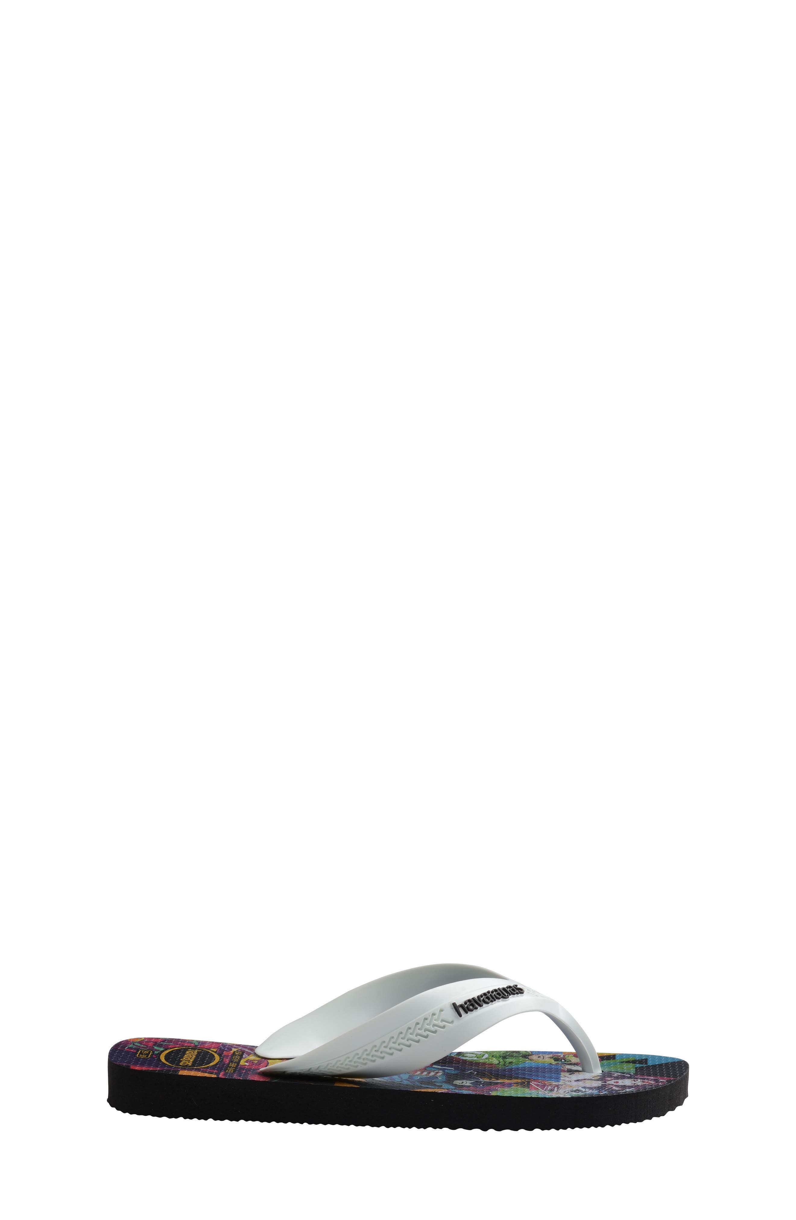 'Batman™ - Max Heroes' Flip Flop, Alternate, color, BLACK/ WHITE
