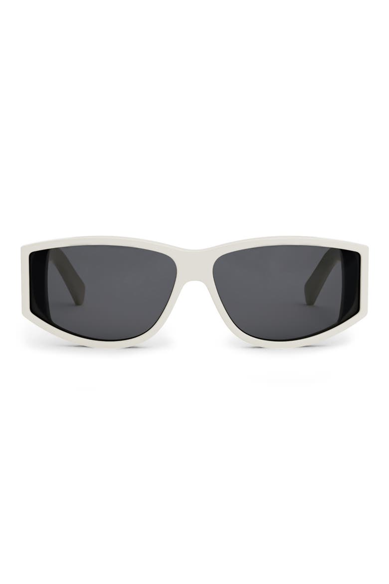 Triomphe 63mm Rectangular Sunglasses, Main, color, IVORY / SMOKE