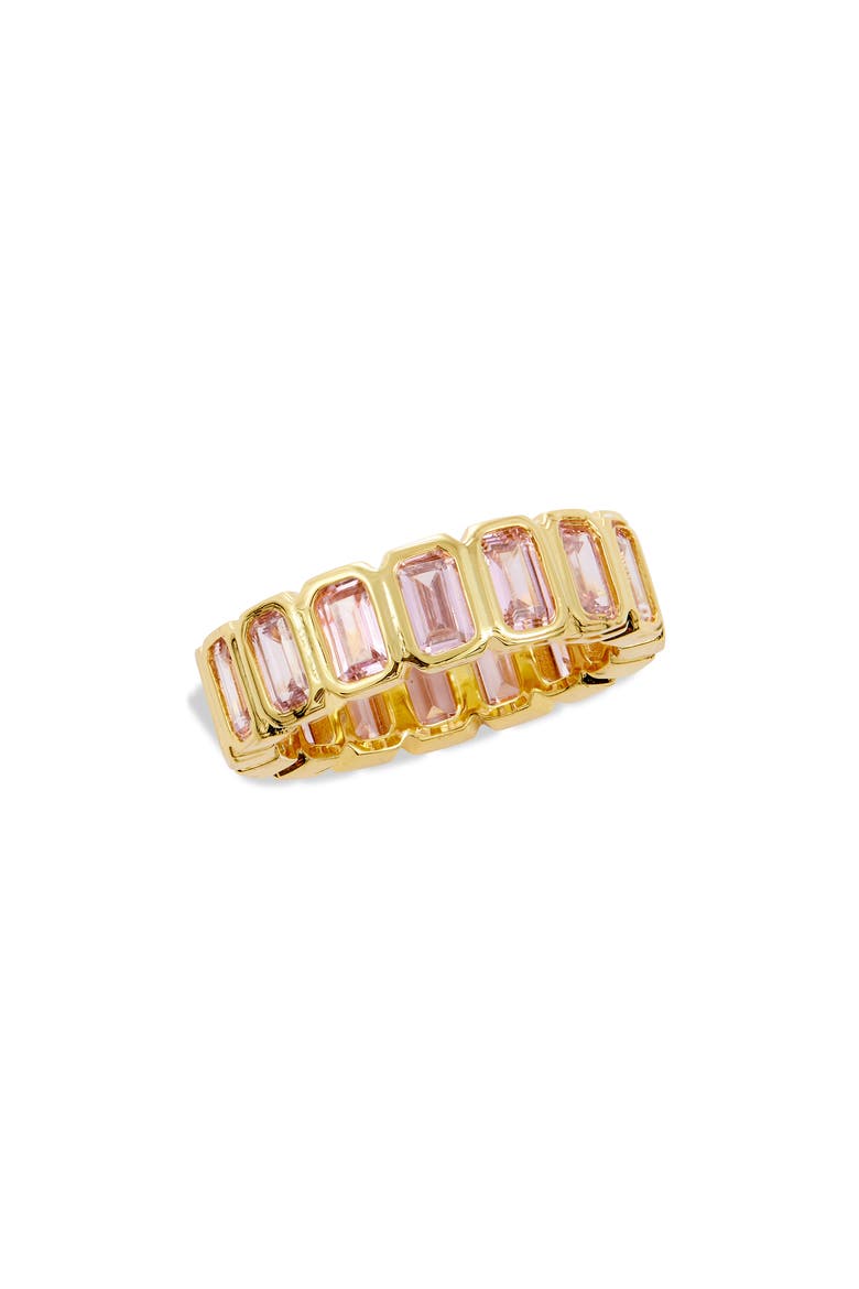 Bezel Set CZ Eternity Band Ring, Main, color, GOLD