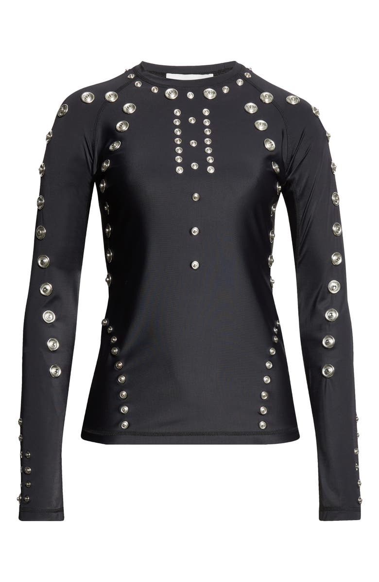 Coperni Snap Detail Jersey Top, Alternate, color, Black