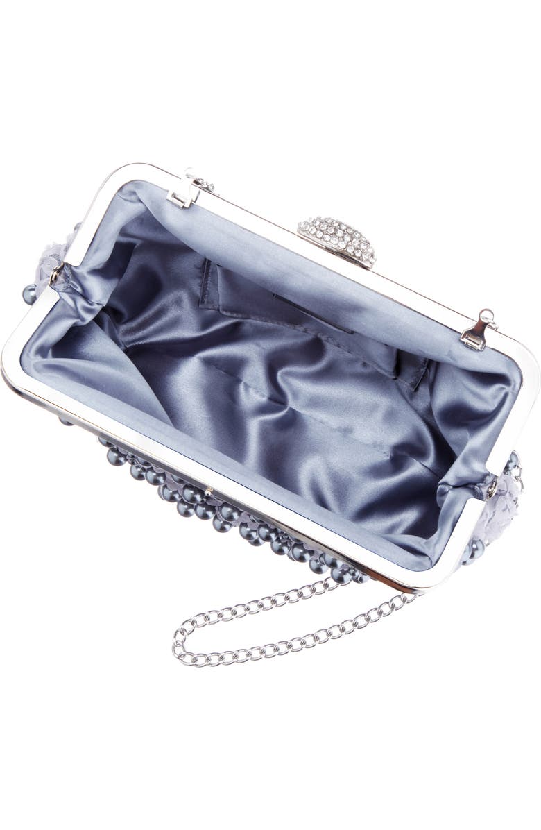 Nina Pearl & Chiffon Frame Clutch, Alternate, color,