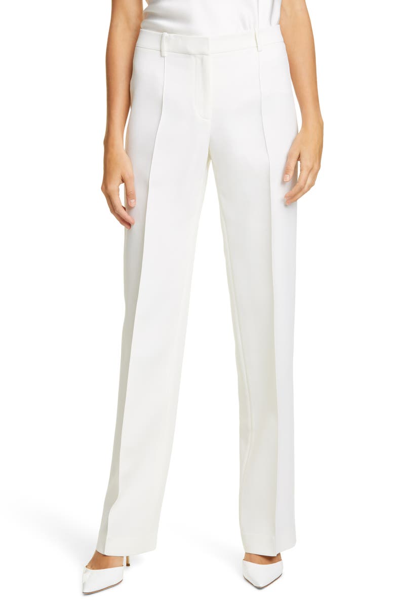 Lafayette 148 New York Winthrop Wool & Silk Wide Leg Pants, Main, color, 