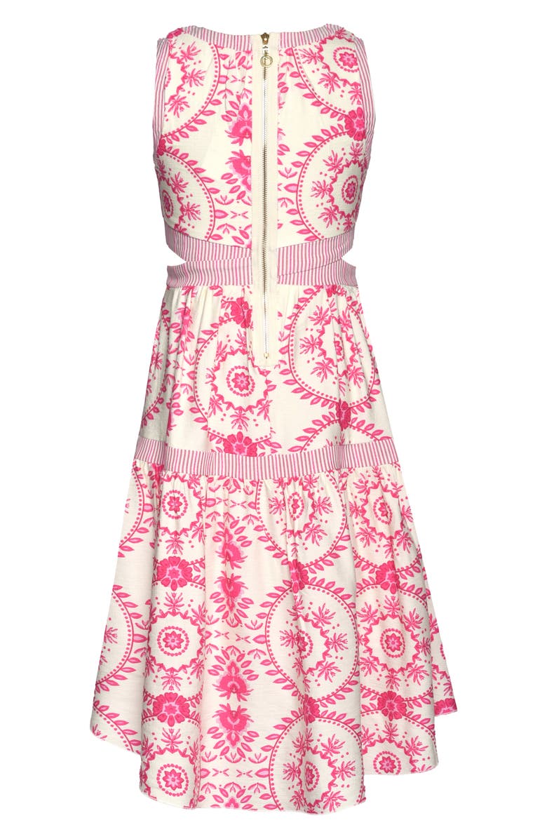 Truly Me Kids' Floral Side Cutout High Low Dress, Alternate, color, Pink
