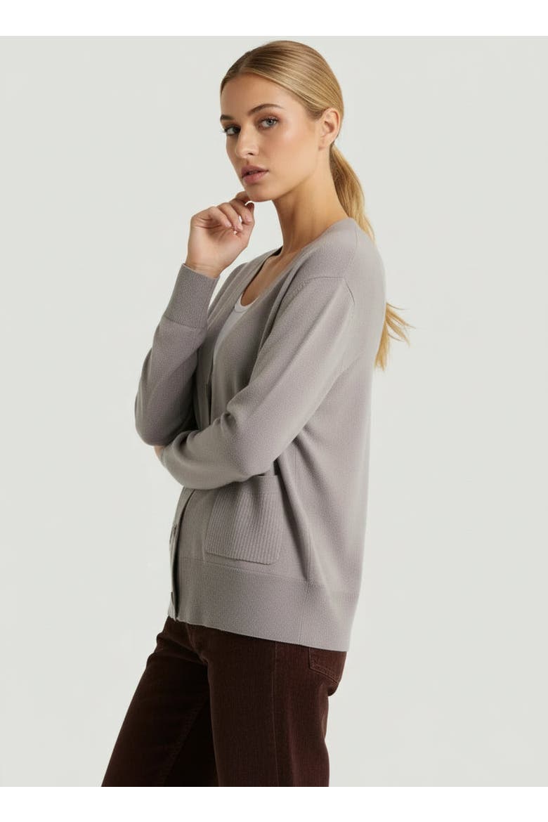 Stretch Organic Cotton Knit Long Sleeve Cardigan, Alternate, color, ORAGE