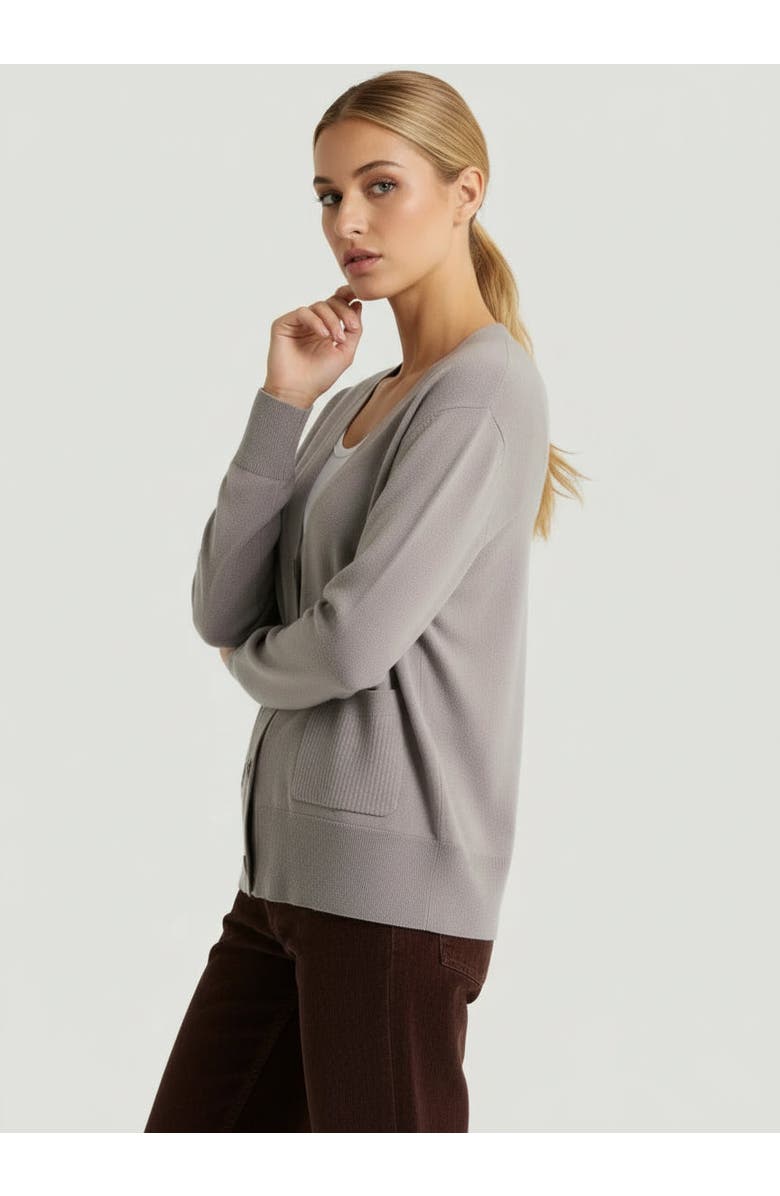 Majestic Filatures Stretch Organic Cotton Knit Long Sleeve Cardigan, Alternate, color, Orage