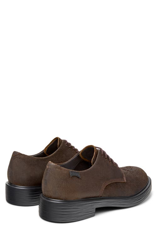 Camper Dean Lace-up Nubuck Leather Shoes In Brown