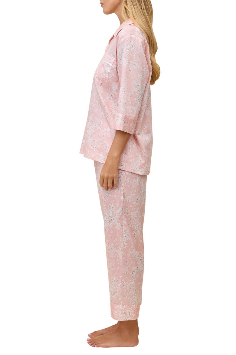 Cheri Blossom Crop Cotton Sateen Pajamas, Alternate, color, PINK