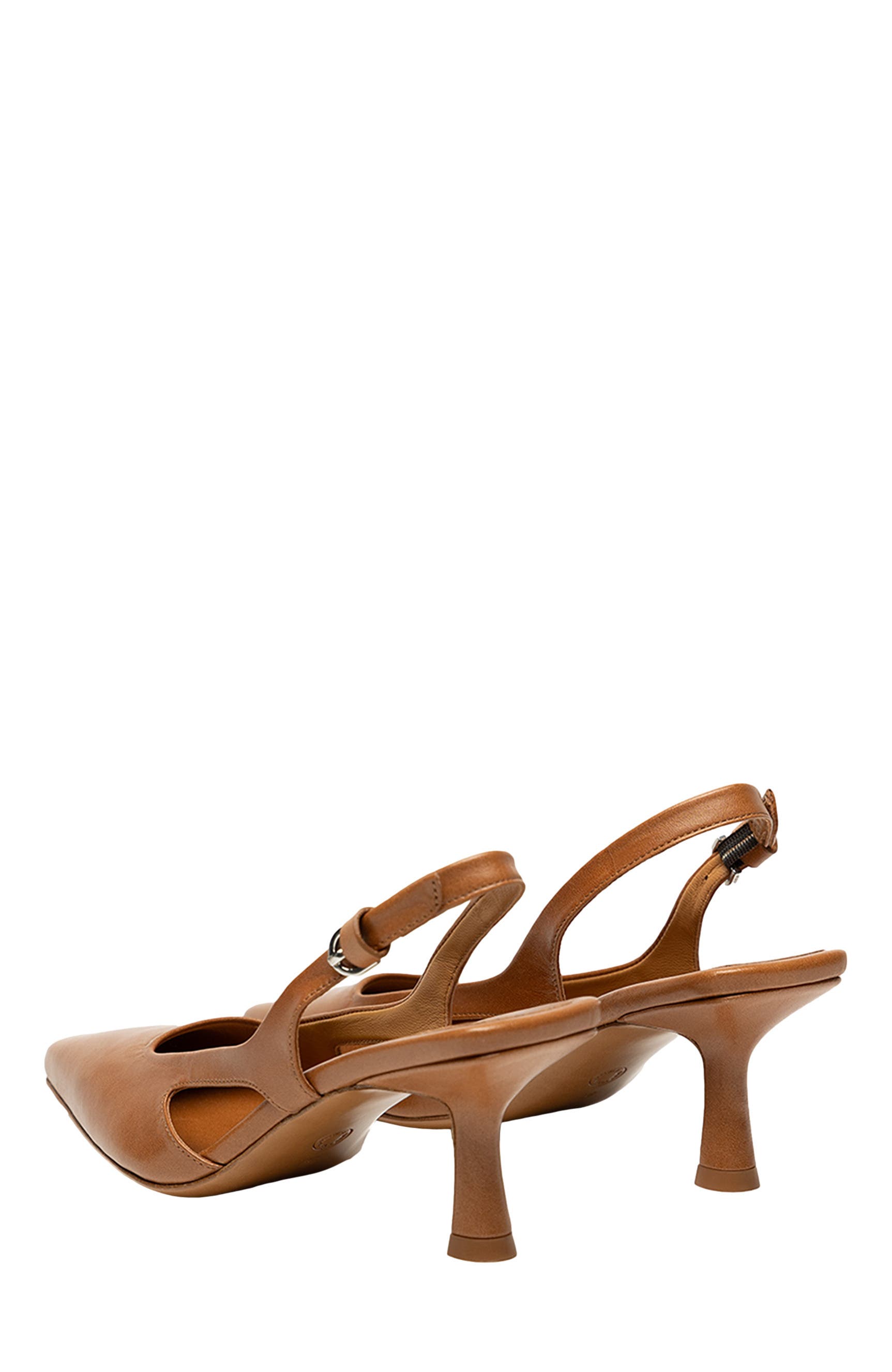Holton Smooth Leather Slingback Heels, Alternate, color, Cuero