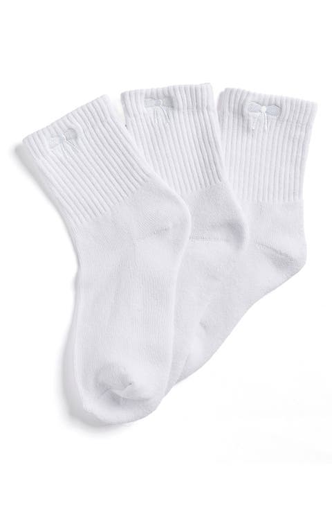 Bow 3-Pack Cushioned Crew Socks