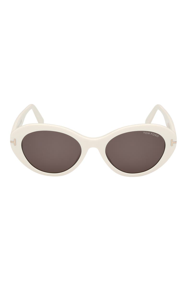 53mm Oval Sunglasses, Main, color, IVORY / SMOKE