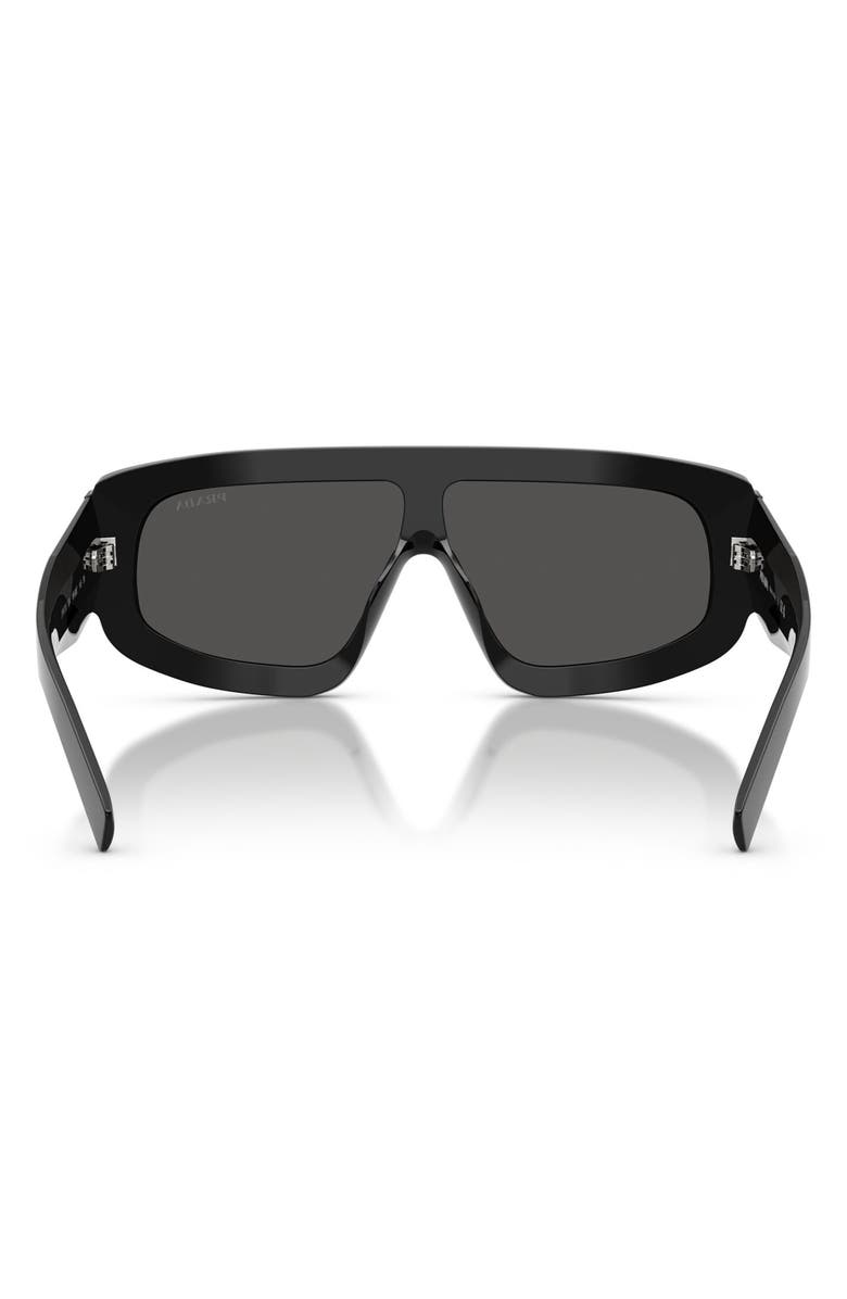 Prada 124mm Oversize Irregular Sunglasses, Alternate, color, Black / Dark Grey