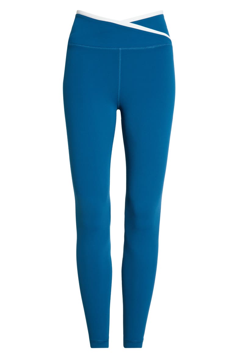 Cloud High Waist Crossover Leggings, Alternate, color, SAILOR BLUE/ VANILLA