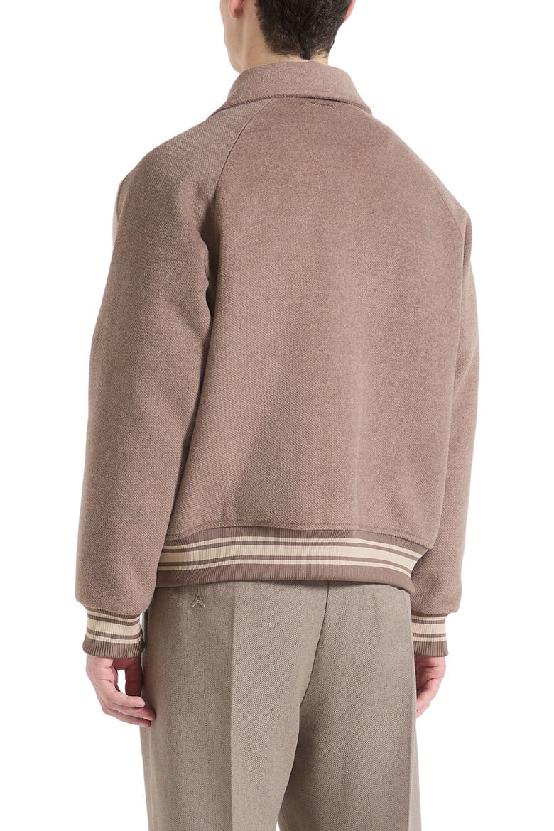 Andre Contrast Wool Blend Varsity Jacket, Alternate, color, Beige