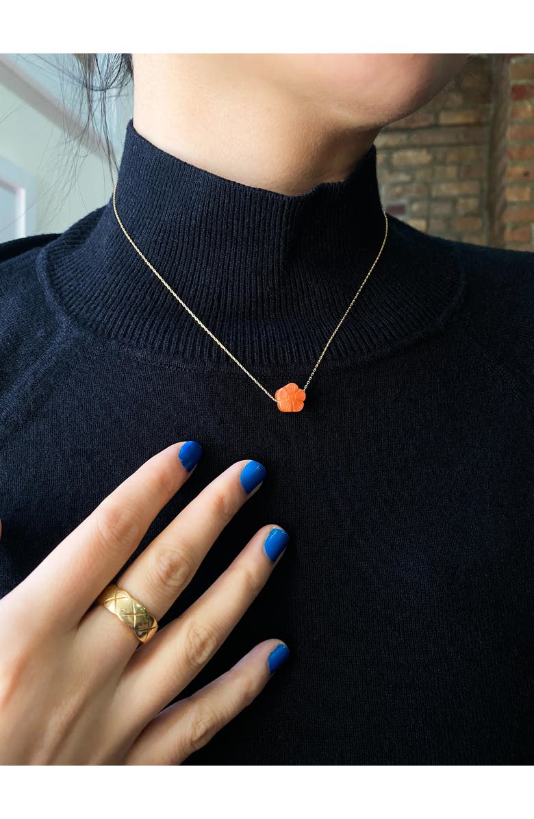 seree Kyoto Flower pendant necklace, Alternate, color, Red