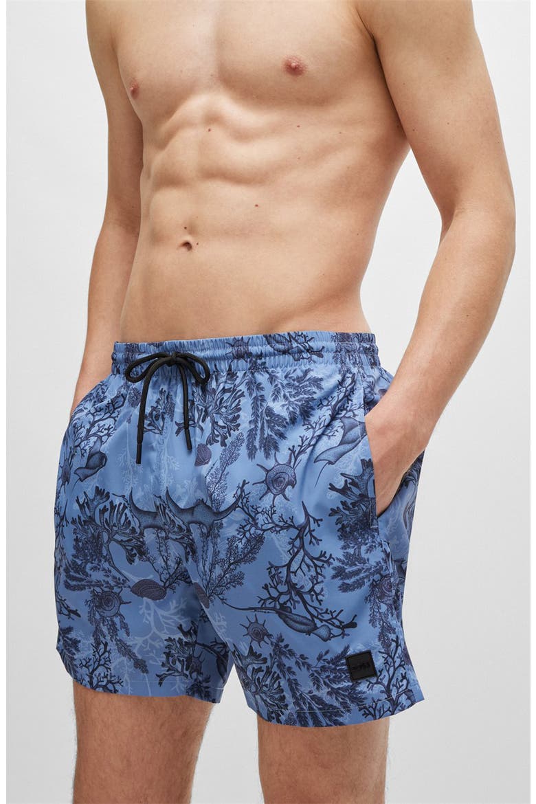 Reel Abstract Swim Trunks, Alternate, color, OPEN BLUE