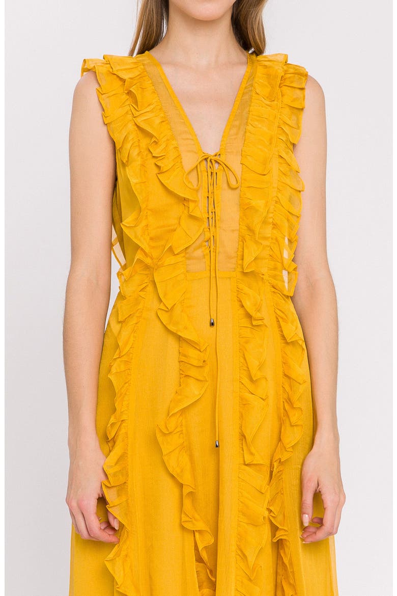 Ruffle Maxi Dress, Alternate, color, YELLOW