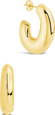 Sterling Forever Avril Hoop Earrings