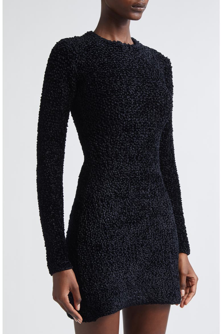 Long Sleeve Chenille Shift Dress, Alternate, color, NERO