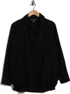 French Connection Birdie Oversize Linen Blend Button-Up Shirt