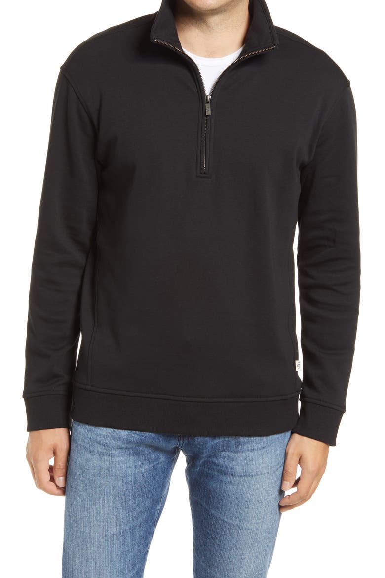 Zeke Half-Zip Pullover, Main, color, BLACK