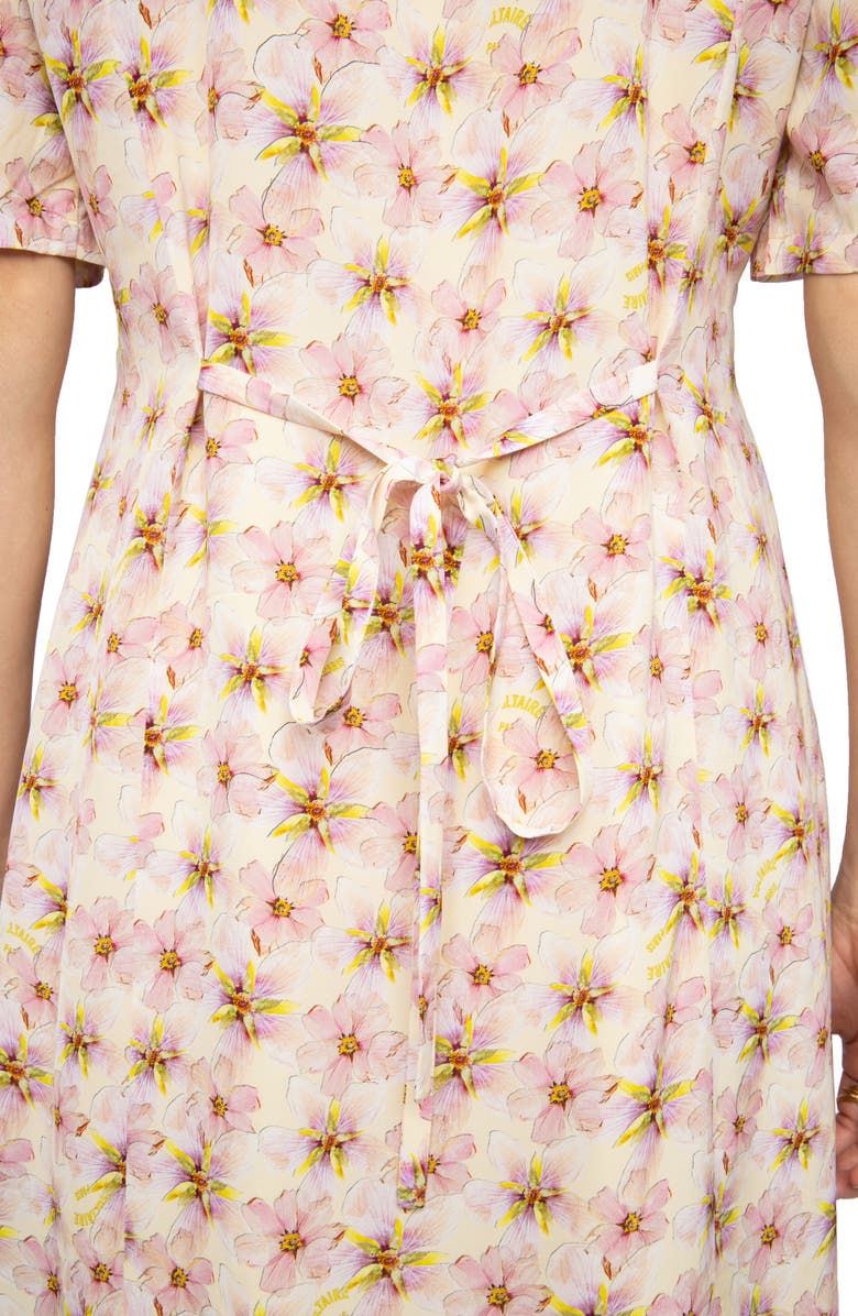 Zadig & Voltaire Rodalas Mirror Flowers Minidress, Alternate, color, Pear