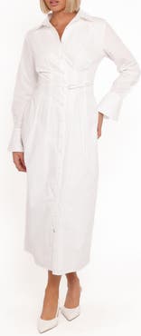 Petal & Pup Alexander Long Sleeve Cotton Midi Shirtdress