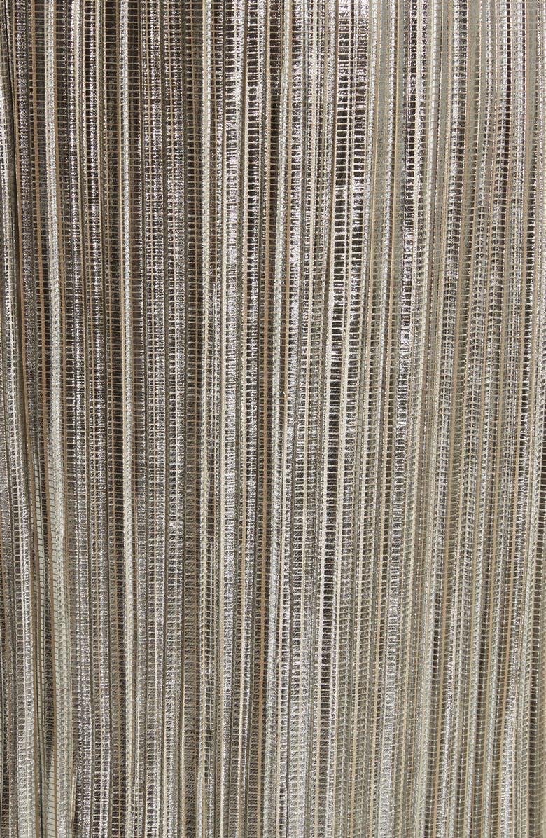 Alice + Olivia Mikaela Pleat Metallic Skirt, Alternate, color, 