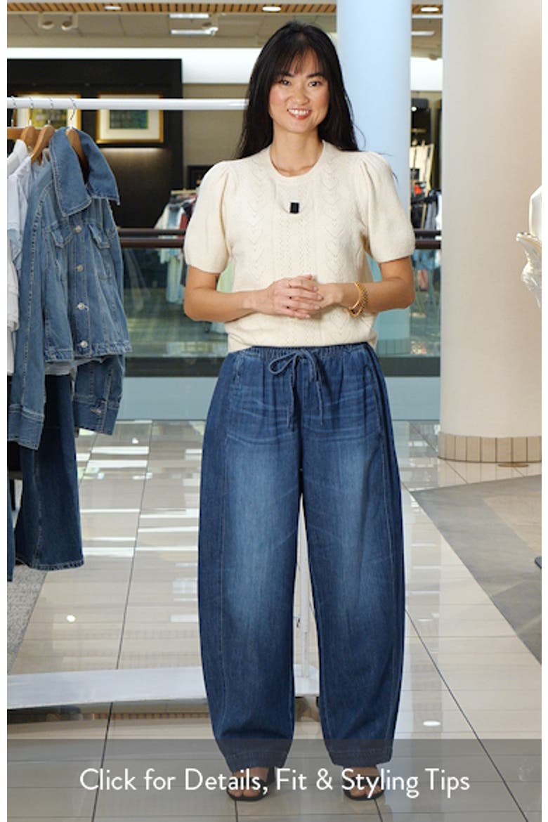 Pull-On Chambray Ankle Barrel Leg Pants video