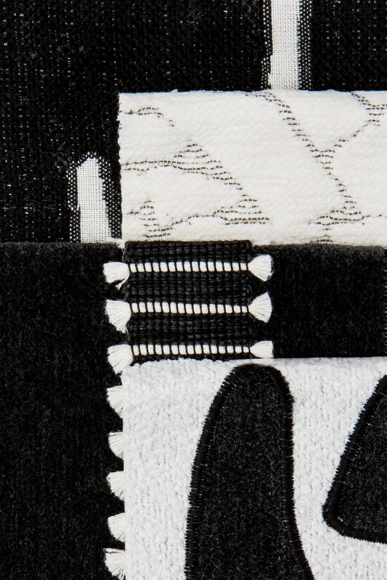 Resonate Hand Applique Velvet & Boucle Indoor & Outdoor Woven Accent Pillow, Alternate, color, Charcoal